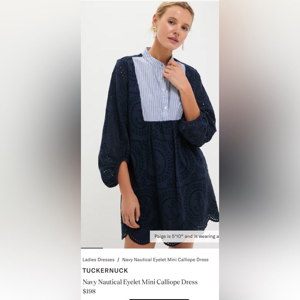 Tuckernuck Navy Eyelet Calliope Dress